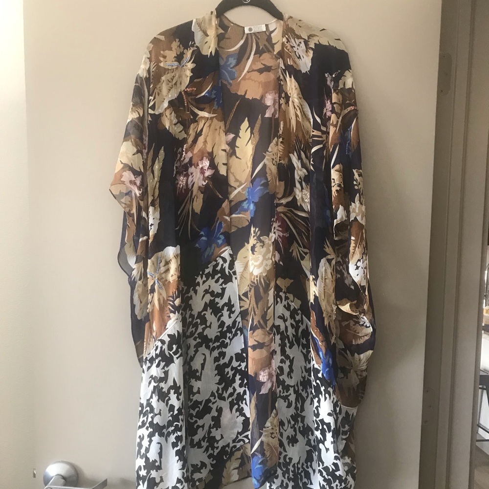 Floral Kimono with Mixed Patterns